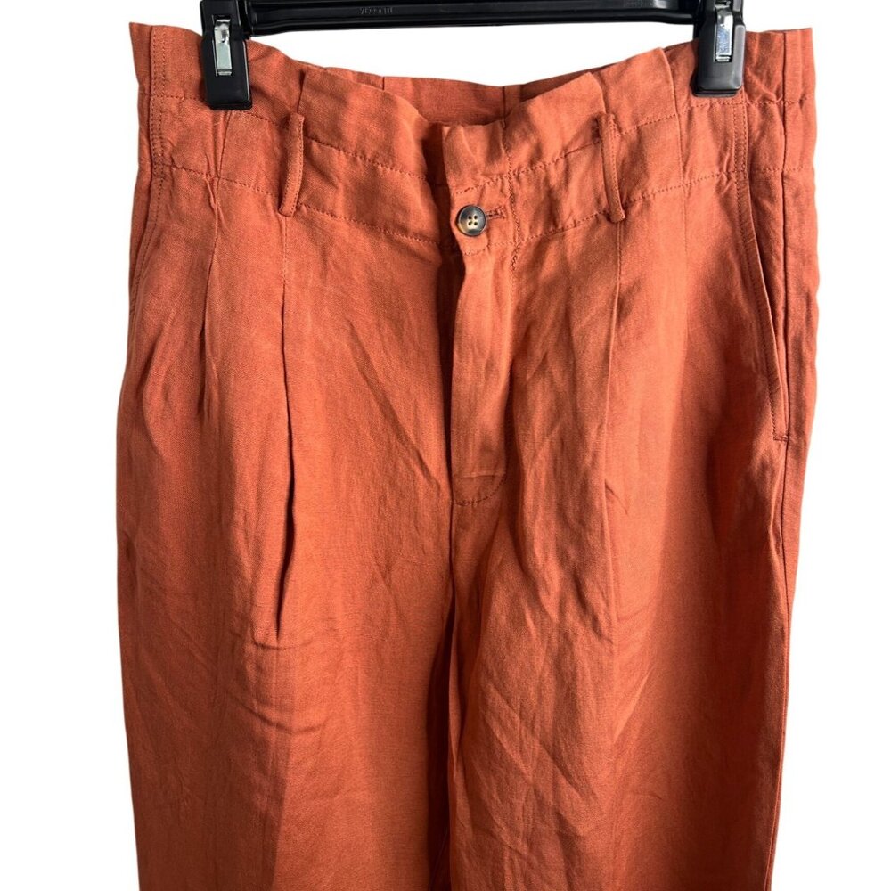 Madewell Womens Linen-Blend Paperbag Pants Trousers Relaxed Fit Cropped Length 8 - Picture 9 of 16